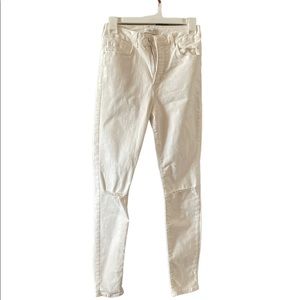 Forever 21 high waisted white ripped jeans
